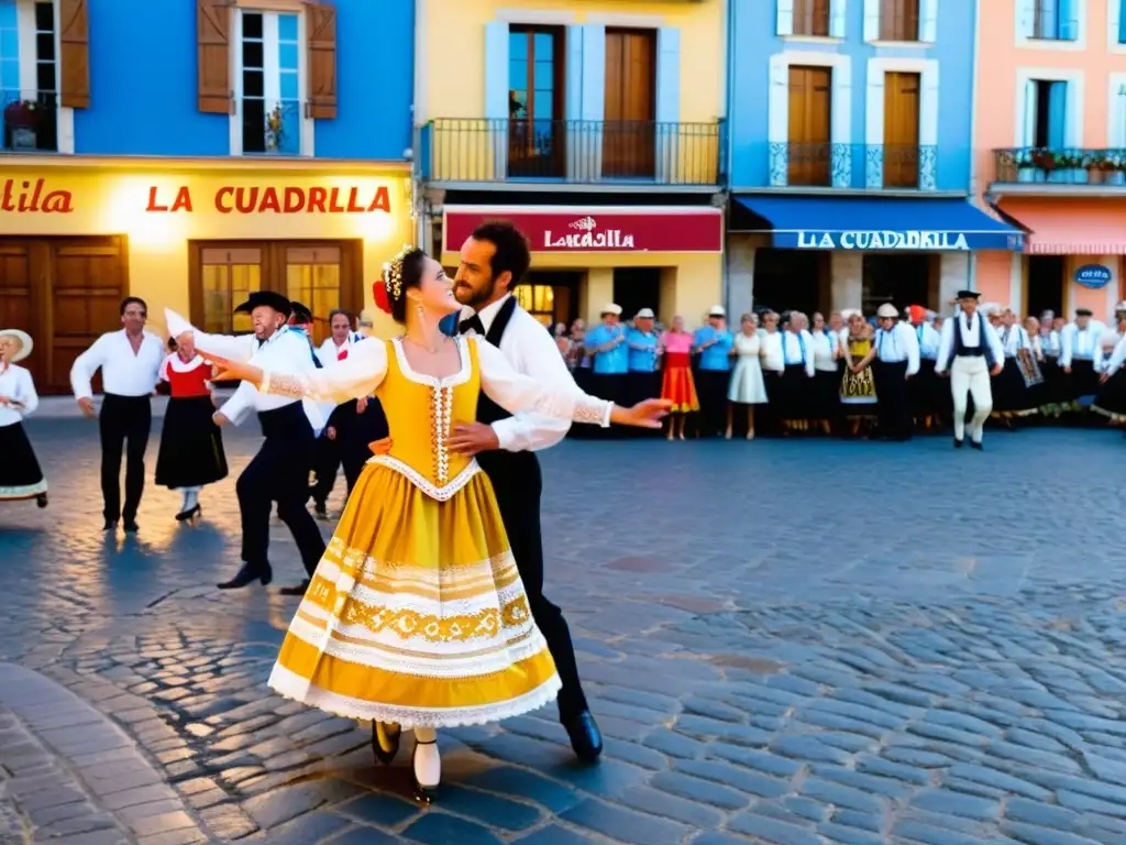 Vibrante presentación de La Cuadrilla en Francia, con trajes coloridos y baile tradicional