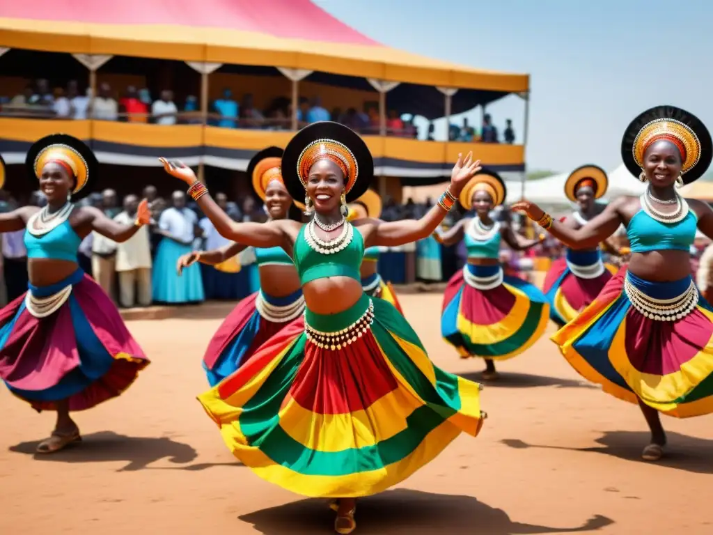 Danza africana vibrante y cautivadora en el mercado Vibrante danza africana en mercado