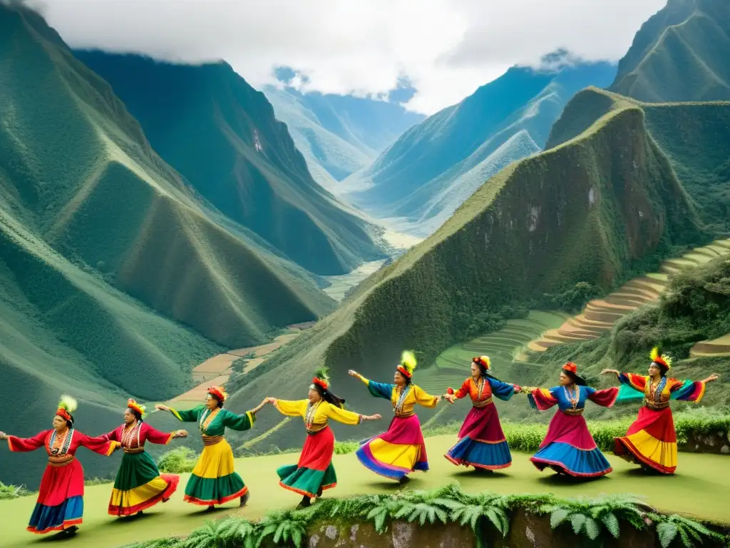 Vibrante danza Saya afroboliviana en las exuberantes montañas de Yungas, Bolivia, celebrando la rica herencia cultural