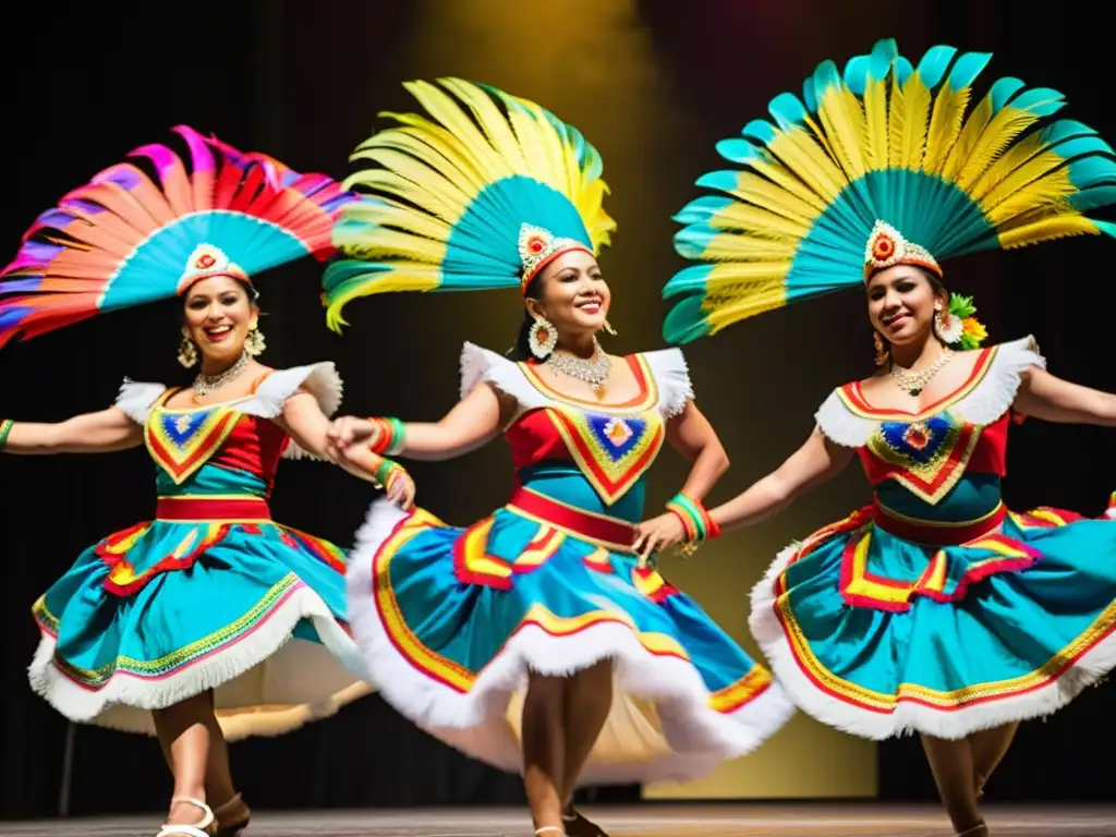 Vibrante presentación de danza folclórica costarricense con trajes detallados