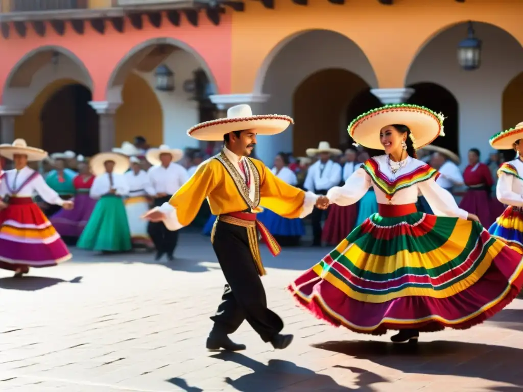 Vibrante danza folklórica en plaza mexicana: influencia intercultural en danzas tradicionales