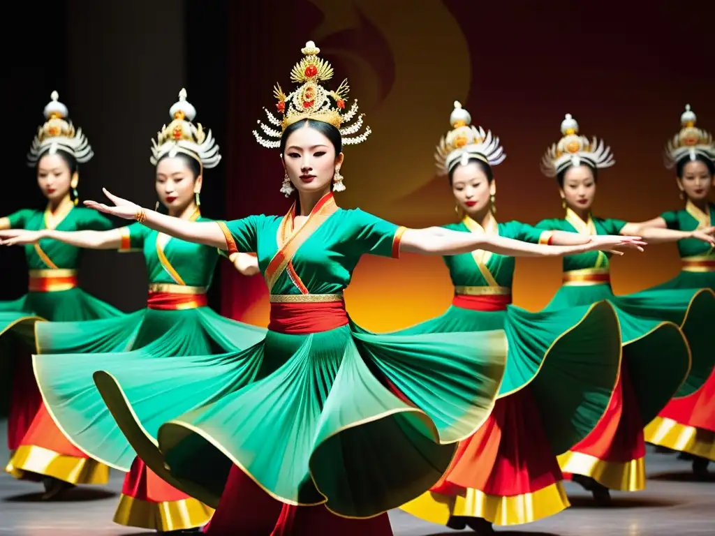 Vibrante danza de las Mil Manos Guanyin, con trajes coloridos y energía espiritual