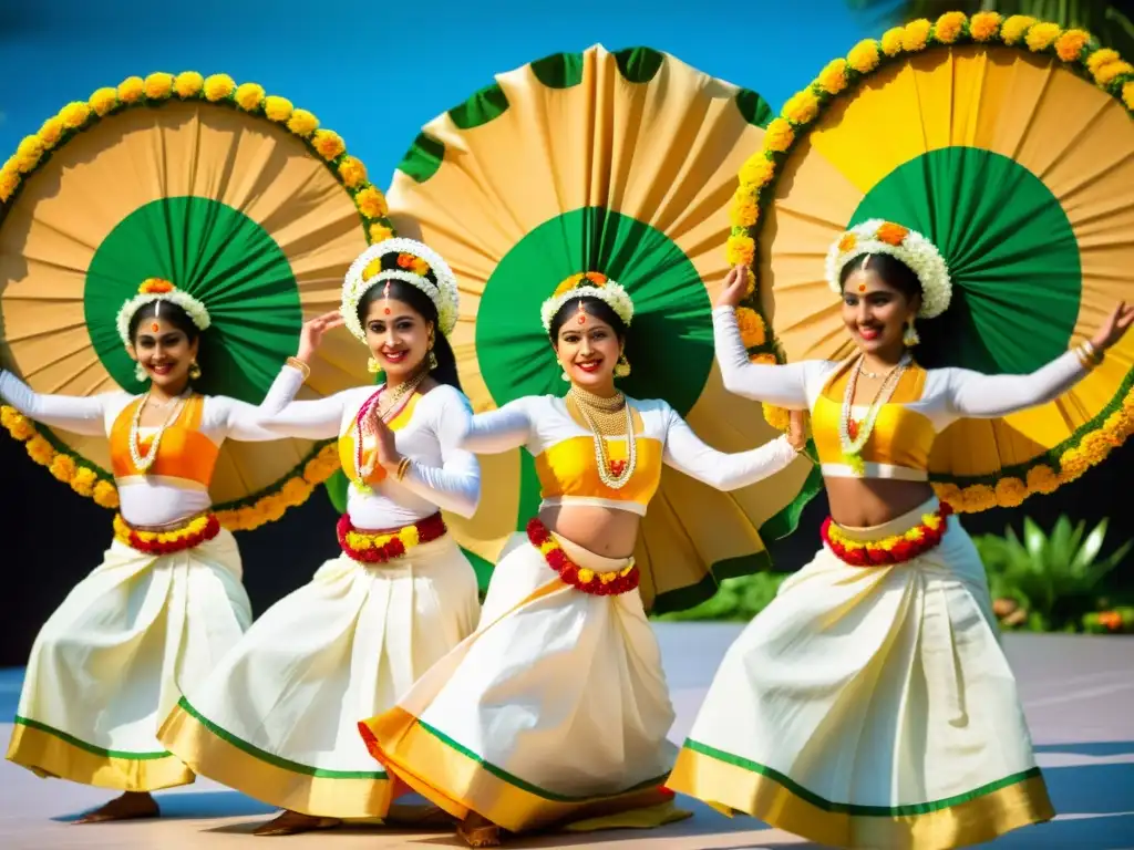 Vibrante danza de Onam: significado cultural de la danza Onam capturado en una deslumbrante actuación de danza tradicional de Kerala