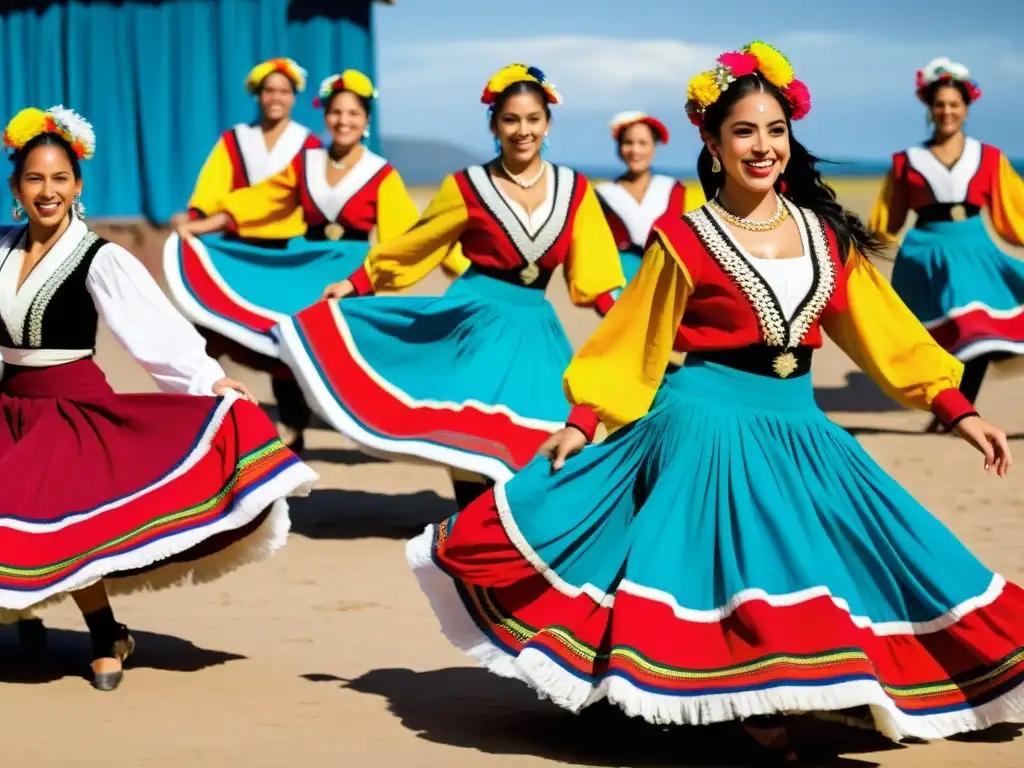 Vibrante danza tradicional uruguaya, influencia rítmica y cultural en imagen de alta resolución