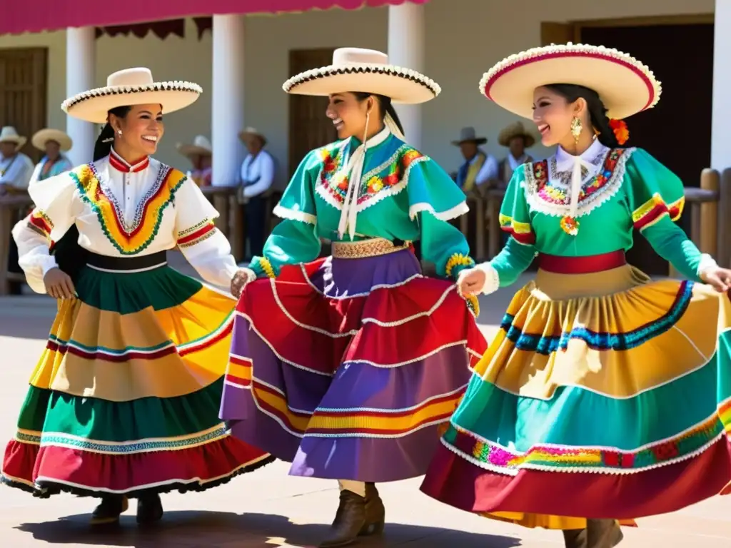 Vibrante danza tradicional mexicana en plaza soleada