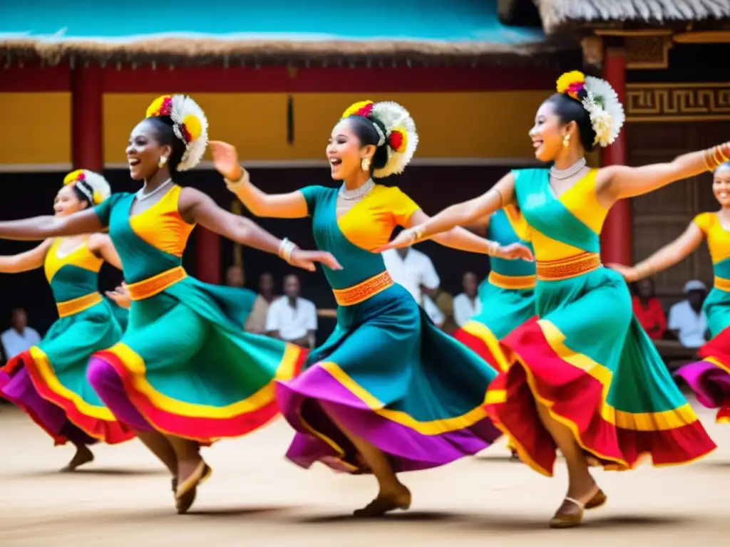 Vibrante danza tradicional con música en vivo, integrando música en danzas tradicionales con gracia y pasión