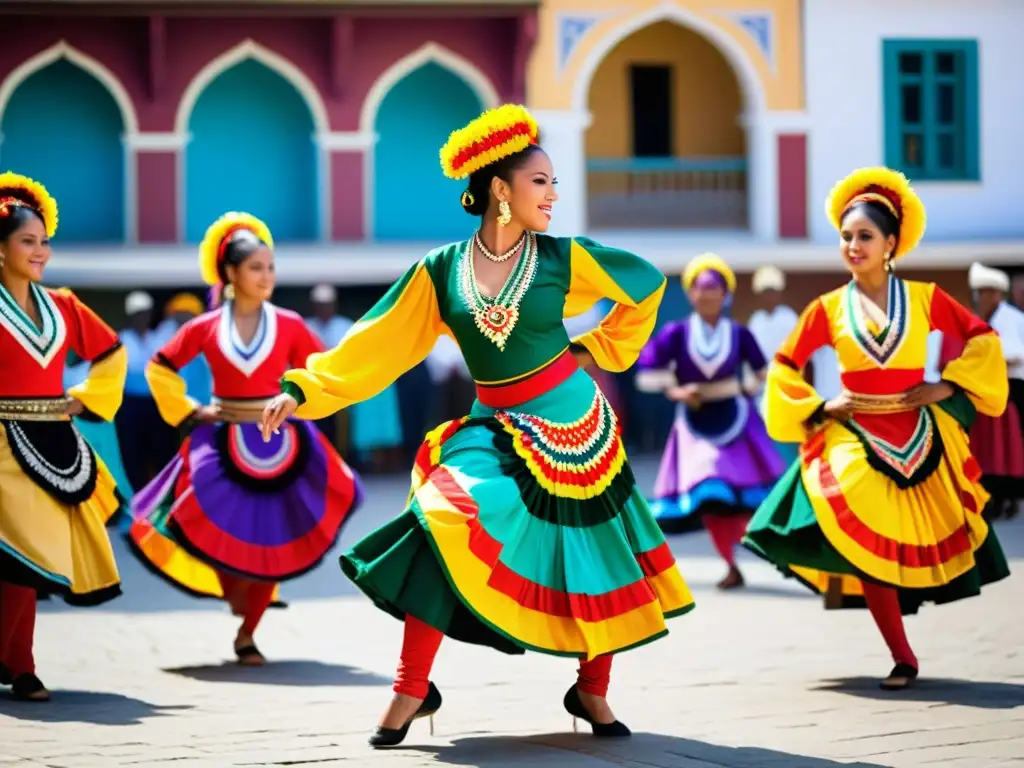 Vibrante danza tradicional con significado cultural de los colores en trajes llamativos y expresiones llenas de orgullo