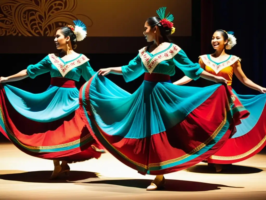 Vibrante danza tradicional con trajes coloridos que representan la psicología del color en danzas tradicionales