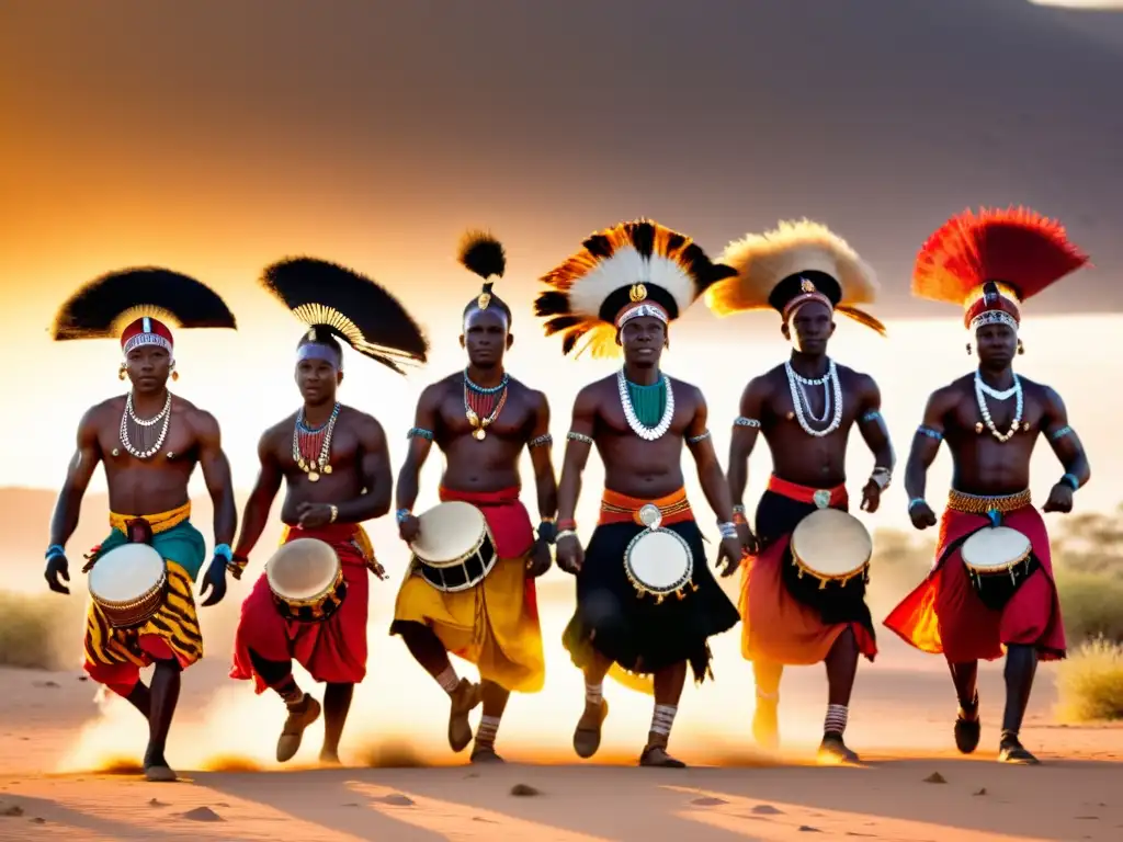 Vibrante danza tribal africana en la sabana, con energía y significado cultural