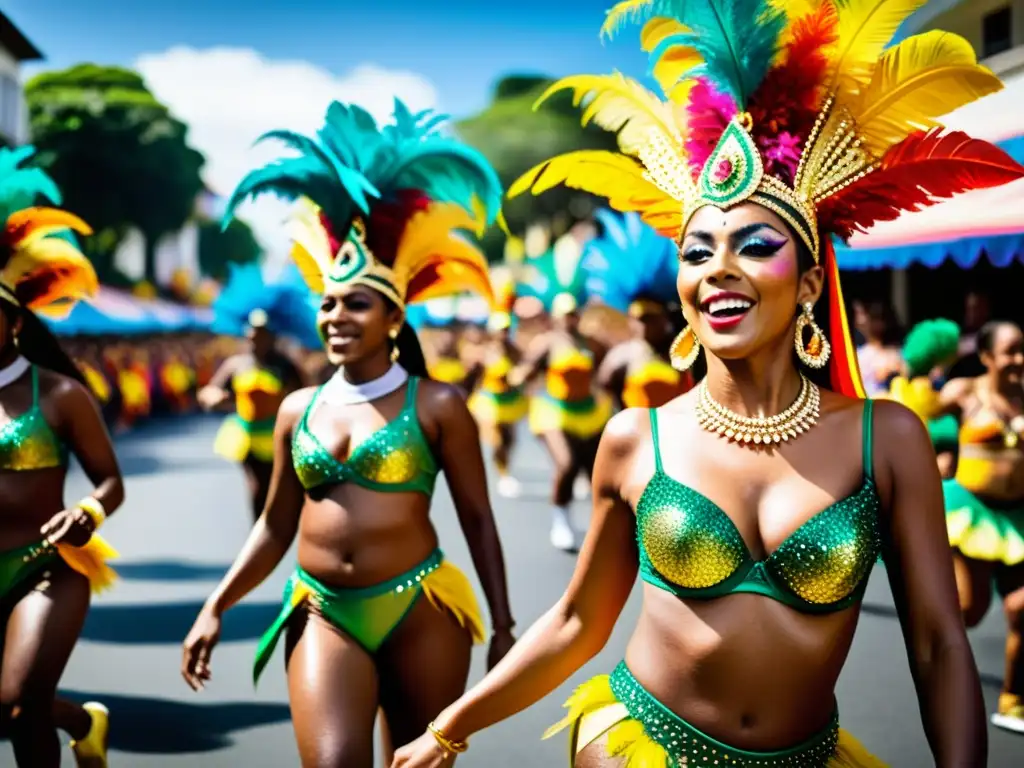 Vibrante desfile de Samba en Brasil: colores, baile y alegría