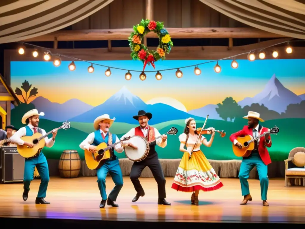 Un vibrante espectáculo de fusión de música y danza tradicional en el escenario