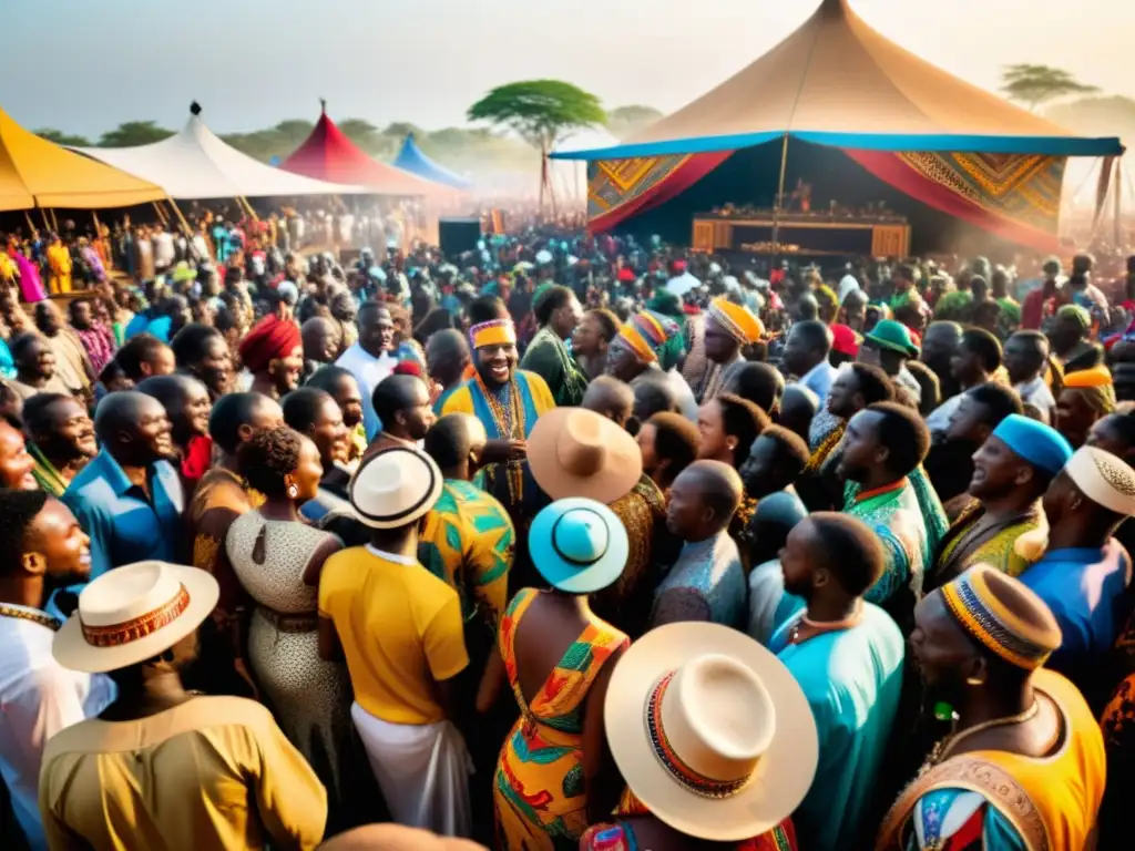 Vibrante festival de música Highlife y danzas tradicionales africanas capturando la energía y herencia cultural