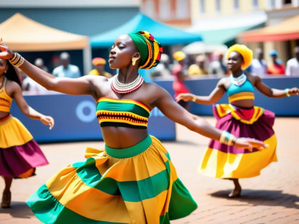 Un vibrante mercado africano con complejidad de ritmos en danzas tradicionales