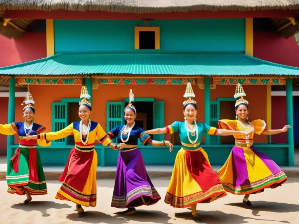 Una vibrante presentación de danza tradicional que captura el significado cultural de danzas tradicionales con elegancia y orgullo