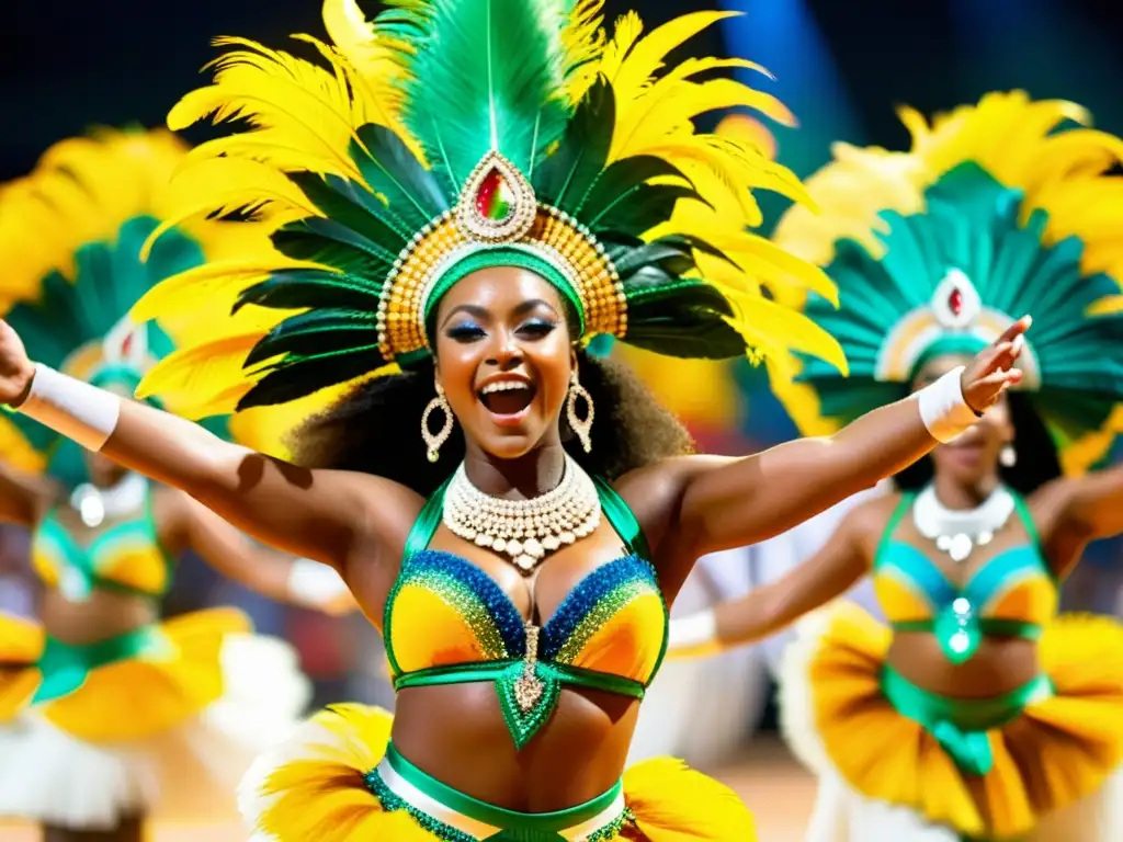 Vibrante samba tradicional Brasil: colores, movimientos y energía de la cultura samba en una imagen detallada