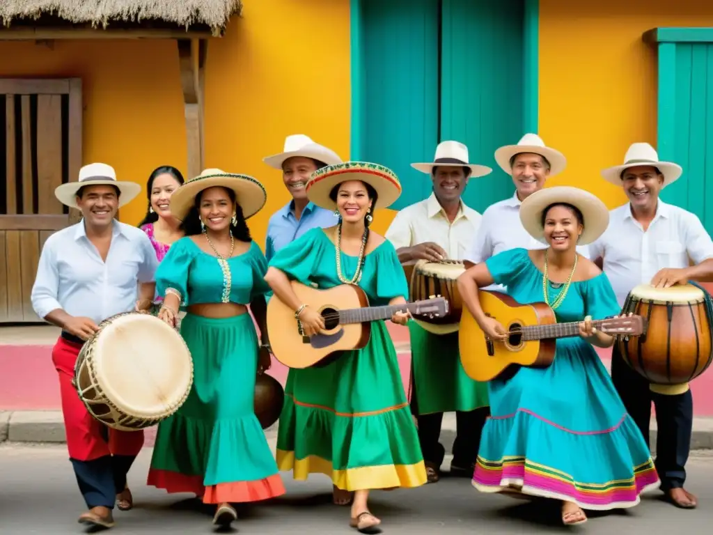 Un vibrante taller de cumbia colombiana Caribe con músicos, danzas y colores tradicionales llenos de energía y alegría