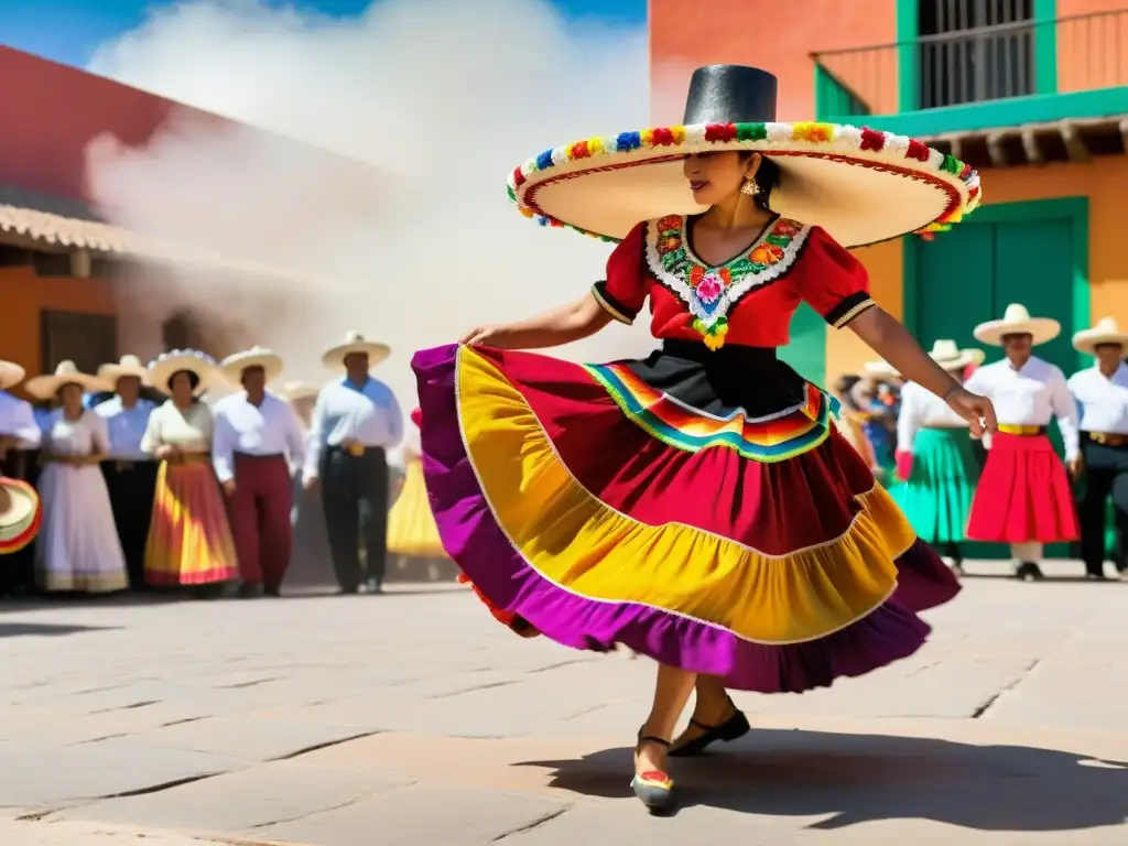 Un zapateado mexicano lleno de color y energía en una plaza soleada